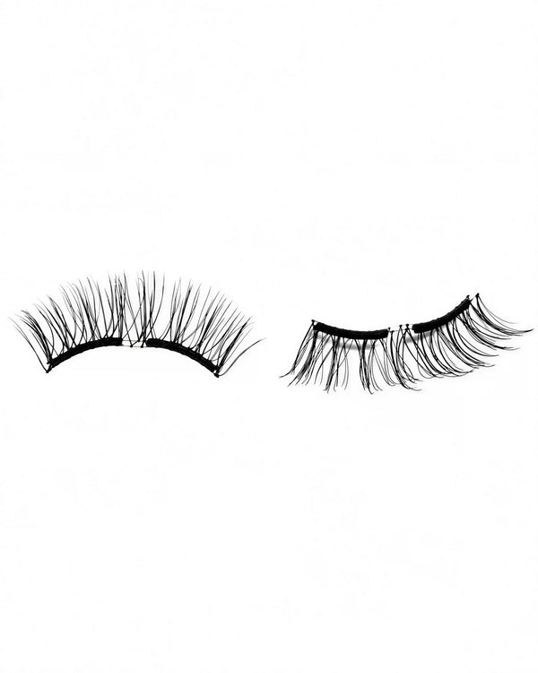 Magnetic false lashes, two curved black lash strips