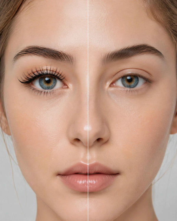JINYANHUA Natural Look Magnetic False Eyelash Before/After Split View
