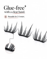 JINYANHUA Cat Eye Lashes Glue-free cluster lashes