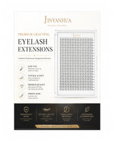 Eyelash extensions retail box with clear tray of lash fans