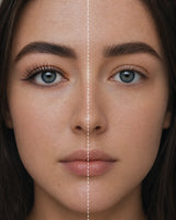 Magnetic false eyelashes on blue eyes with natural lash line look