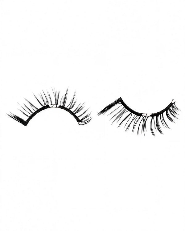 Magnetic false eyelashes with curved lash band, natural black style