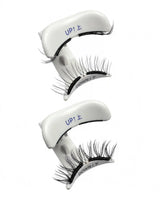 Magnetic eyelash strips with UP and DOWN magnetic bands in white holder