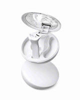 White open magnetic eyelash case with clear lid and molded inner tray