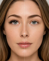 Thick, voluminous false eyelashes on eyes, natural look with curled lashes