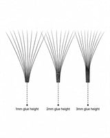 Volume lash extension set, mixed glue heights 1mm/2mm/3mm on lash strips