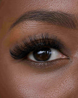 Close-up of an eye wearing voluminous lash extension clusters