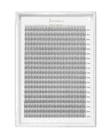 False eyelash cluster set in clear tray showing 8–15mm lengths