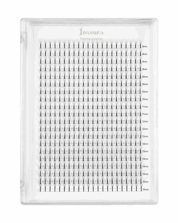 JINYANHUA 5D mixed lash clusters assortment in clear display tray