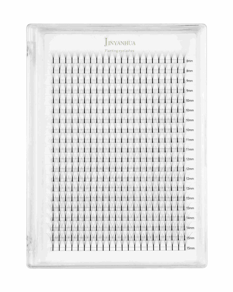 JINYANHUA 5D mixed lash clusters assortment in clear display tray