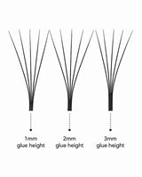JINYANHUA 5D lash strip set with mixed glue heights 1mm, 2mm, 3mm