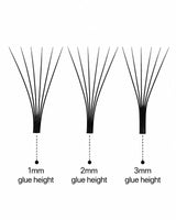 JINYANHUA false eyelash clusters with 1–3mm glue heights, mixed lengths