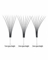 JINYANHUA 8D lash extension strips: 1mm, 2mm, 3mm glue height
