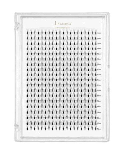 JINYANHUA 9D Mixed Assortment 8-15 (400 pcs) Premium Matte Black Lashes