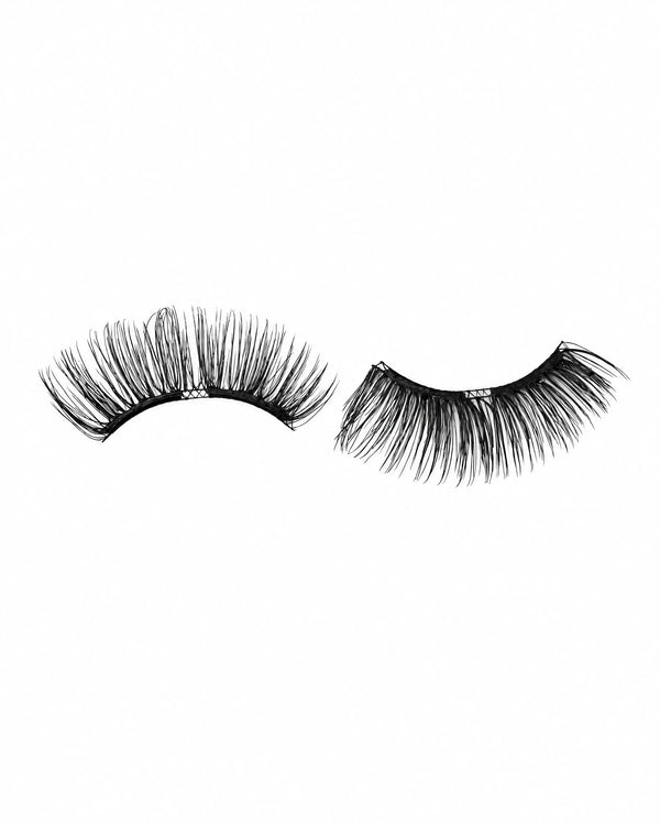 Magnetic false eyelash pair, long curled black strip lashes