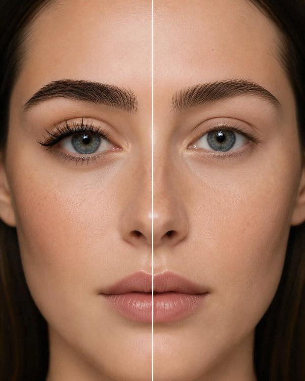 False eyelashes on wearer, natural long curl with blended lash line