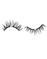 Magnetic eyelash strips with curved band and two lash clusters, black