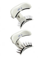 Magnetic lash set with two curved bands labeled UP and DOWN