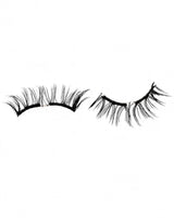 Pair of black magnetic false eyelashes with curved lash bands