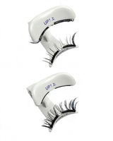 Magnetic eyelash pair in white tray, labeled UP and DOWN bands