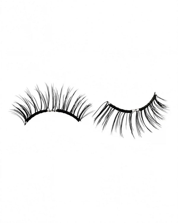 Pair of long black false eyelashes with thin band